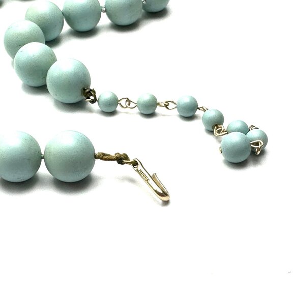 Vintage Baby Blue Celluloid Bead Necklace — 17" — EUC - Picture 7 of 9